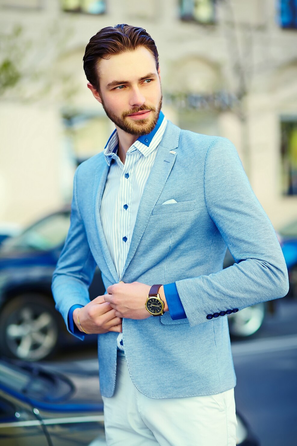 Men's Striped Blazer